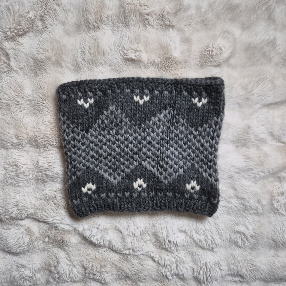Eugenia Kim Scarf Funnel Neck Knit Gray White Winter Fall Cozy Designer Scandina